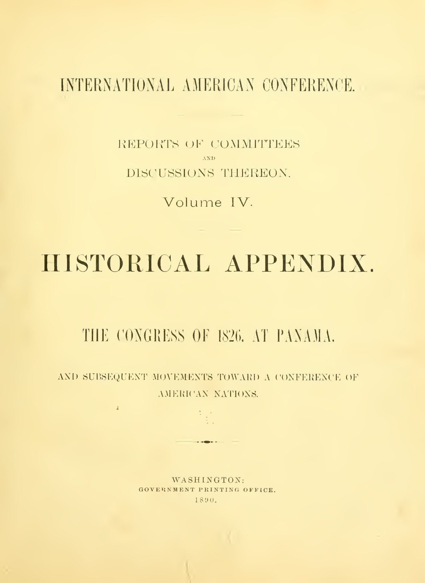 Documento histórico relacionado con el Congreso de Panamá de 1826